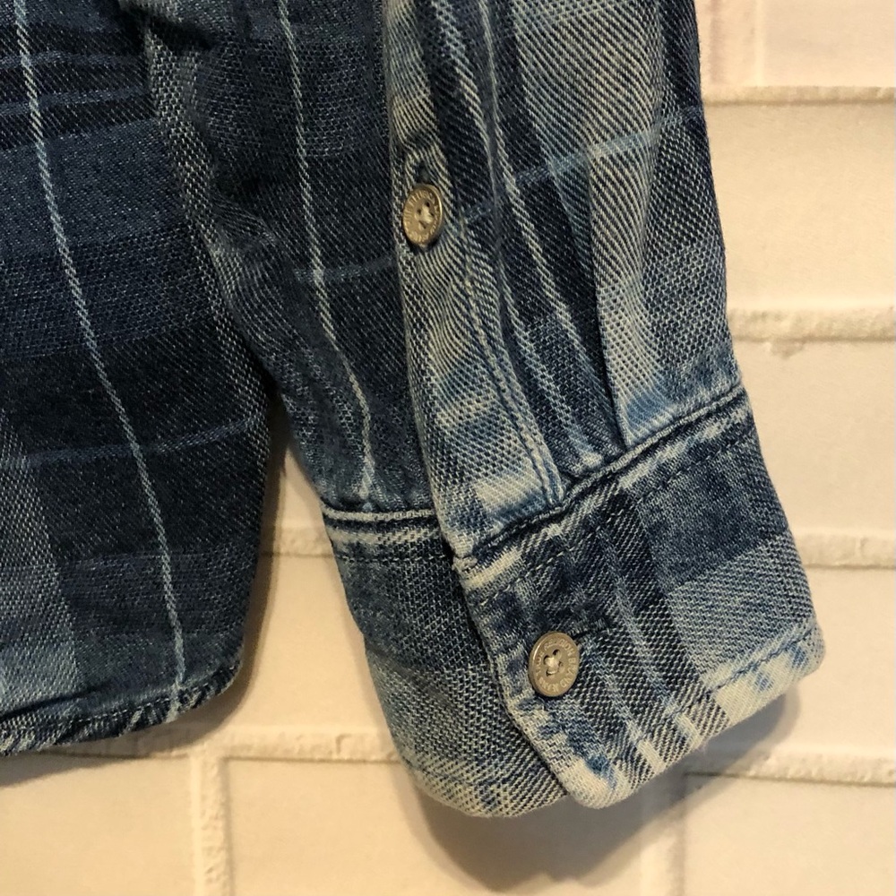 True Religion Men's Blue Slim Flannel Western Button Front Long Sleeve Shirt 2XL - Picture 10 of 12